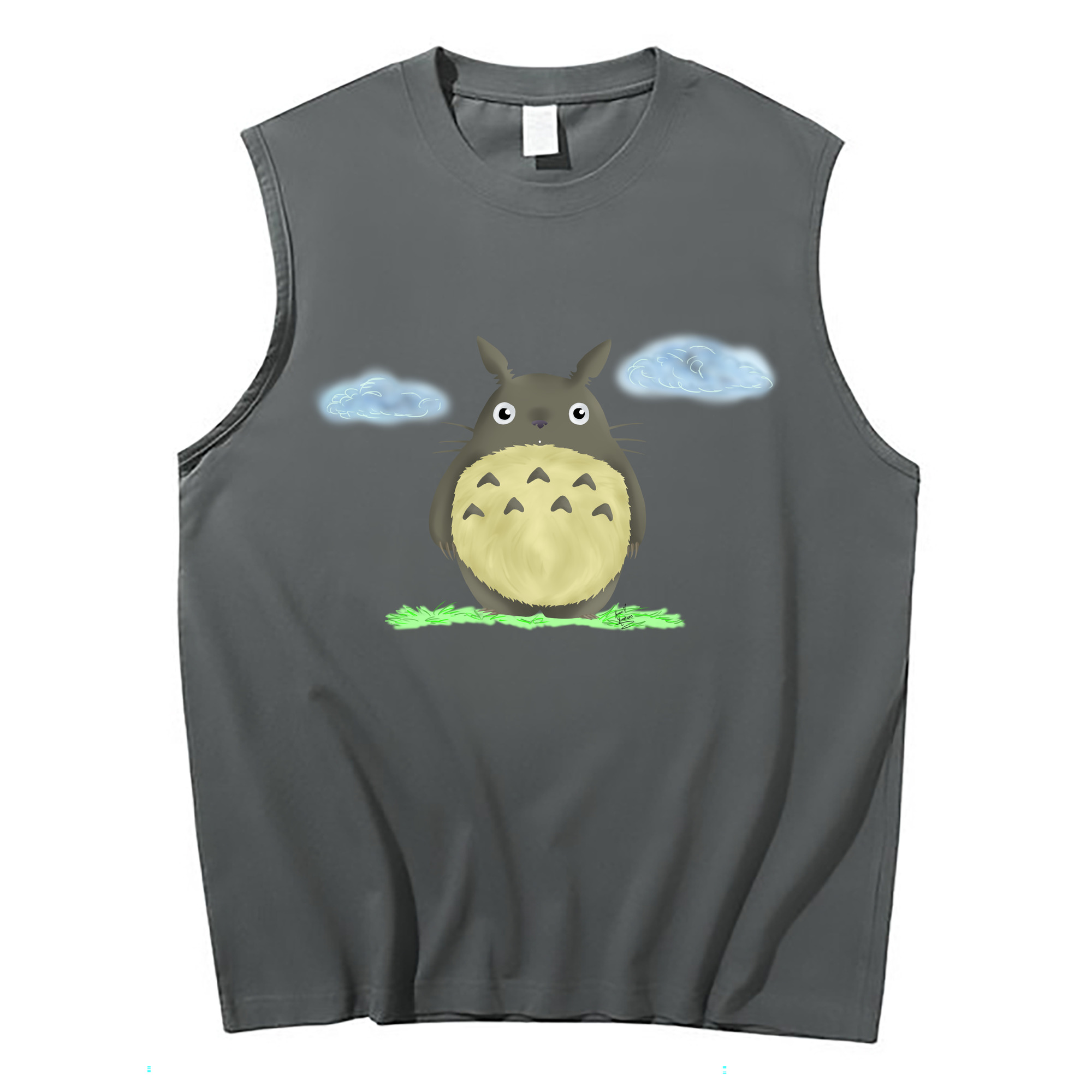 （画像用） となりのトトロ 草壁メイ 草壁サツキ My Neighbor Totoro Satsuki Kusakabe Mei Kusakabe コットン100％タンクトップ（フロントプリント）
